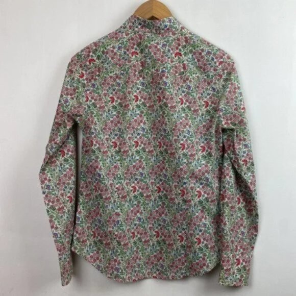 J.Crew x Liberty 6 Shirt Floral Isborella Print White Pink Red Pink Green - Picture 15 of 15